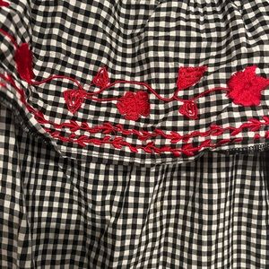 ASOS Gingham w/ Floral Embroidered Trim off-the-shoulder Summer Dress